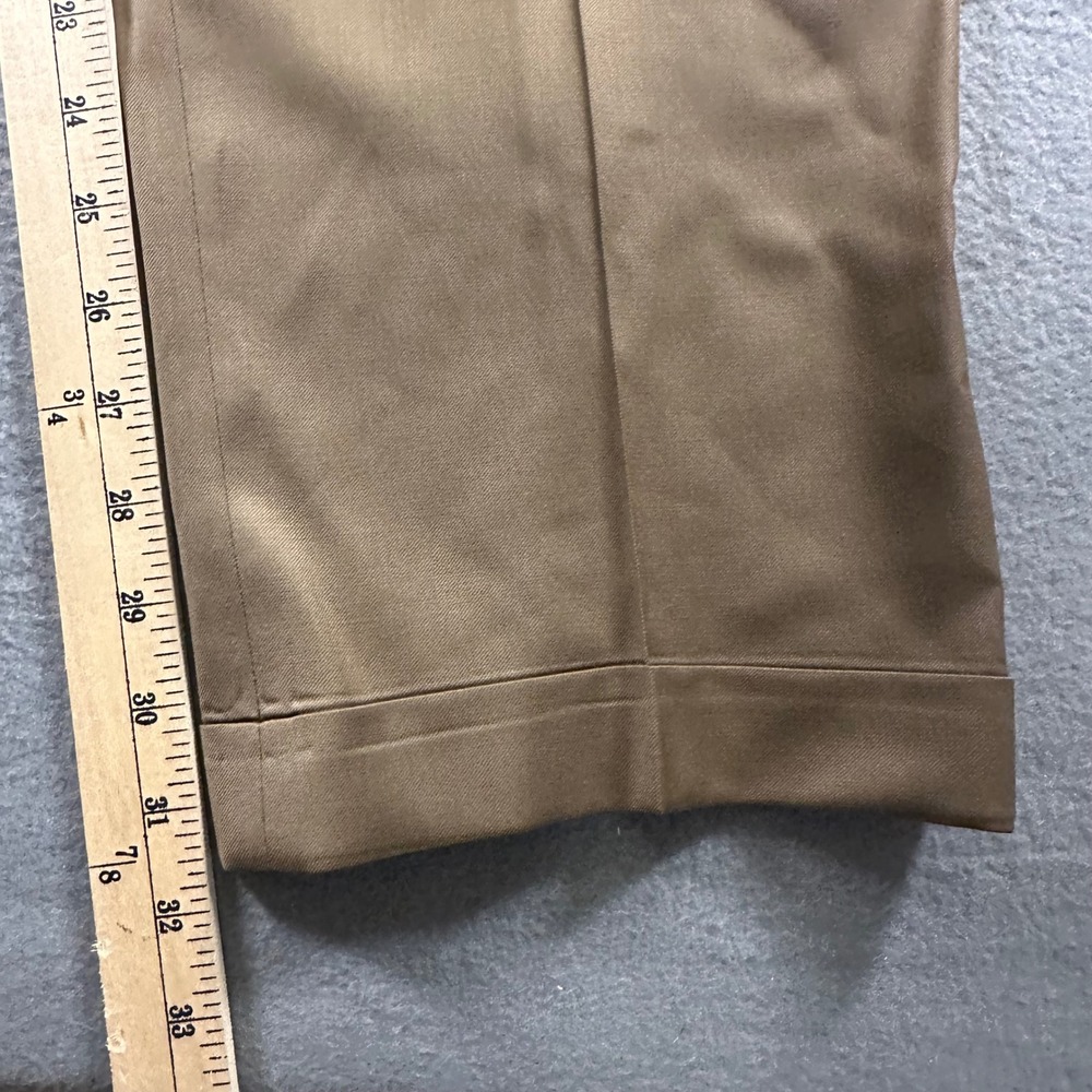 Tom James Executive Collection Mens 34 Tan Pleated Dress Pants Hand Tailored USA - Picture 5 of 10